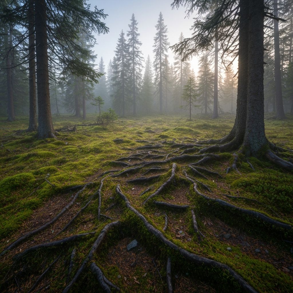 Peaceful forest resting environment